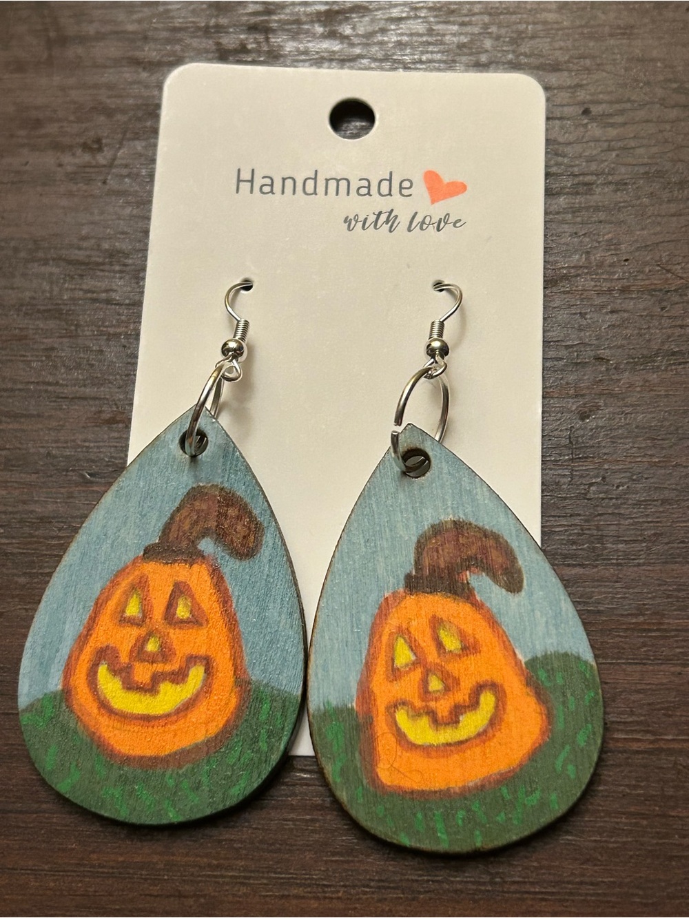 Hand Crafted/ Hand Painted Earrings Fall Pumpkin Patch Jewelry